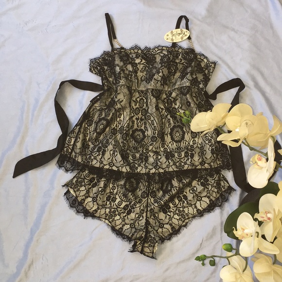 Other - Black lace 2 pieces pajama